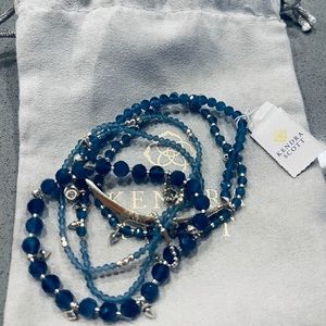 Kendra Scott Cobalt Blue Supak Bracelet set (silver metal)